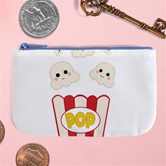 Cute Kawaii Popcorn Large Coin Purse by Valentinaart