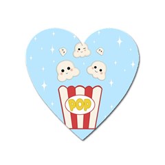 Cute Kawaii Popcorn Heart Magnet by Valentinaart