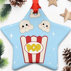 Cute Kawaii Popcorn Star Ornament (two Sides) by Valentinaart