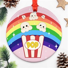 Cute Kawaii Popcorn Round Ornament (two Sides) by Valentinaart