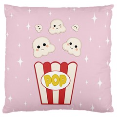 Cute Kawaii Popcorn Large Flano Cushion Case (two Sides) by Valentinaart