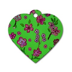 Visions Of Pink Dog Tag Heart (one Side) by dawnsiegler