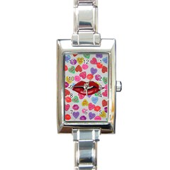 Aahhhh Candy Rectangle Italian Charm Watch by dawnsiegler