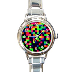 Squares Round Italian Charm Watch by dawnsiegler