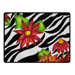 Floral Zebra Print Fleece Blanket (small) by dawnsiegler