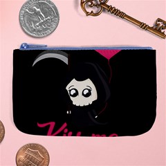 Cute Grim Reaper Large Coin Purse by Valentinaart