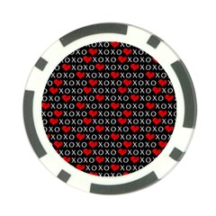 Xoxo Valentines Day Pattern Poker Chip Card Guard by Valentinaart