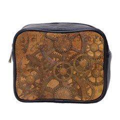 Background Steampunk Gears Grunge Mini Toiletries Bag 2-side by Nexatart