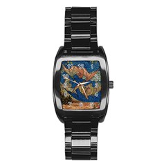 Bats Cubism Mosaic Vintage Stainless Steel Barrel Watch by Nexatart