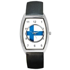 Finland Country Flag Countries Barrel Style Metal Watch by Nexatart