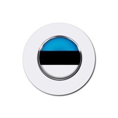 Estonia Country Flag Countries Rubber Coaster (round)  by Nexatart