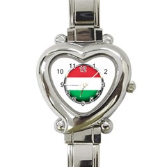 Hungary Flag Country Countries Heart Italian Charm Watch by Nexatart