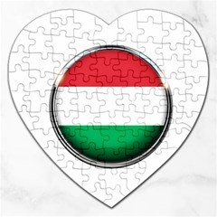 Hungary Flag Country Countries Jigsaw Puzzle (heart) by Nexatart