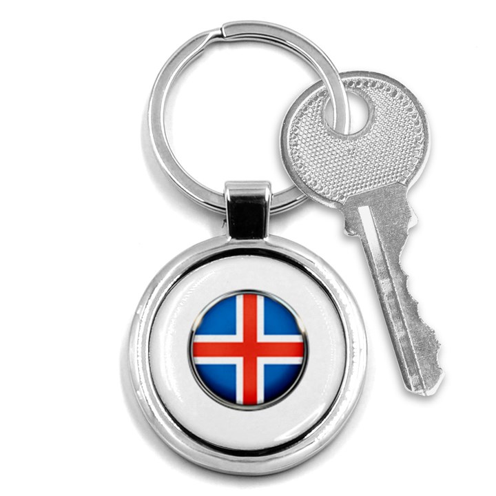 Iceland Flag Europe National Key Chains (Round) 