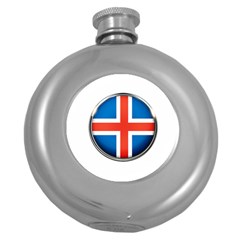 Iceland Flag Europe National Round Hip Flask (5 Oz) by Nexatart