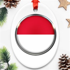 Monaco Or Indonesia Country Nation Nationality Ornament (oval) by Nexatart