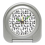 Yoga pattern Travel Alarm Clocks Front