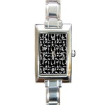 Yoga pattern Rectangle Italian Charm Watch Front