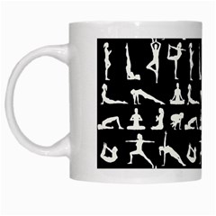 Yoga Pattern White Mugs by Valentinaart