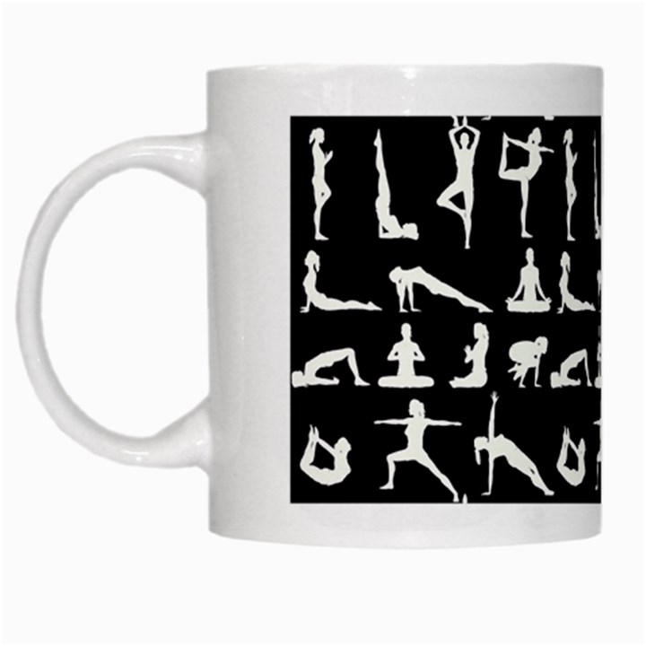 Yoga pattern White Mugs