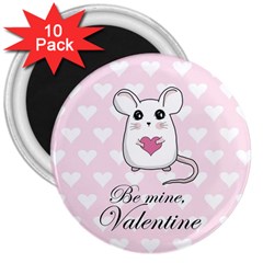 Cute Mouse - Valentines Day 3  Magnets (10 Pack)  by Valentinaart