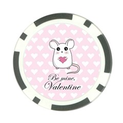 Cute Mouse - Valentines Day Poker Chip Card Guard by Valentinaart