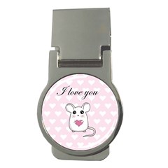 Cute Mouse - Valentines Day Money Clips (round)  by Valentinaart