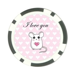 Cute Mouse - Valentines Day Poker Chip Card Guard by Valentinaart