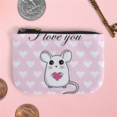 Cute Mouse - Valentines Day Mini Coin Purses by Valentinaart