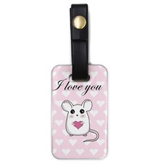 Cute Mouse - Valentines Day Luggage Tags (one Side)  by Valentinaart