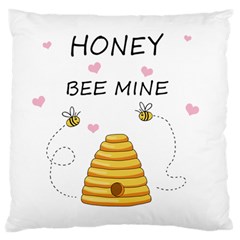 Bee Mine Valentines Day Large Flano Cushion Case (two Sides) by Valentinaart