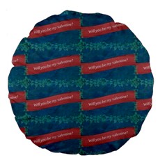 Valentine Day Pattern Large 18  Premium Flano Round Cushions by dflcprints