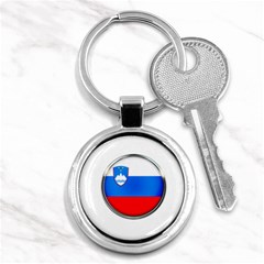 Slovenia Flag Mountains Country Key Chains (round)  by Nexatart