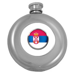 Serbia Flag Icon Europe National Round Hip Flask (5 Oz) by Nexatart