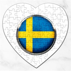 Sweden Flag Country Countries Jigsaw Puzzle (heart) by Nexatart