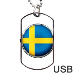 Sweden Flag Country Countries Dog Tag Usb Flash (two Sides) by Nexatart