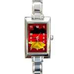 Germany Map Flag Country Red Flag Rectangle Italian Charm Watch Front