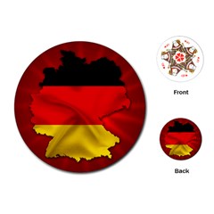 Germany Map Flag Country Red Flag Playing Cards (round)  by Nexatart