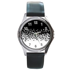 Flat Tech Camouflage Black And White Round Metal Watch by jumpercat