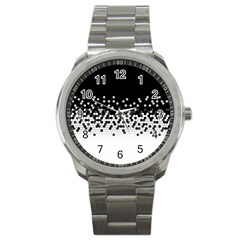 Flat Tech Camouflage Black And White Sport Metal Watch by jumpercat