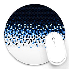 Flat Tech Camouflage Reverse Blue Round Mousepads by jumpercat