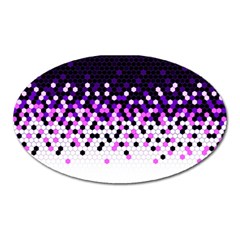 Flat Tech Camouflage Reverse Purple Oval Magnet by jumpercat