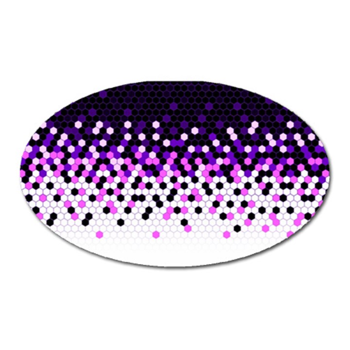 Flat Tech Camouflage Reverse Purple Oval Magnet