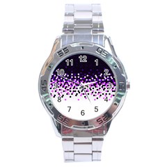 Flat Tech Camouflage Reverse Purple Stainless Steel Analogue Watch by jumpercat