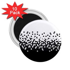 Flat Tech Camouflage White And Black 2 25  Magnets (10 Pack)  by jumpercat