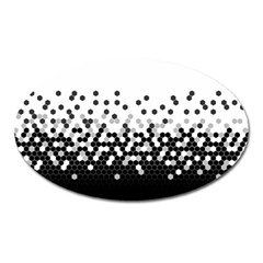 Flat Tech Camouflage White And Black Oval Magnet by jumpercat