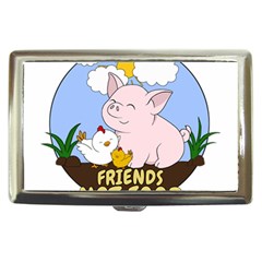 Friends Not Food - Cute Pig And Chicken Cigarette Money Cases by Valentinaart