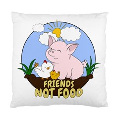 Friends Not Food - Cute Pig And Chicken Standard Cushion Case (two Sides) by Valentinaart