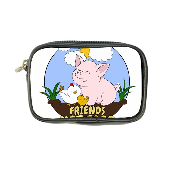 Friends Not Food - Cute Pig and Chicken Coin Purse