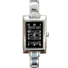 Save Me From What I Want Rectangle Italian Charm Watch by Valentinaart